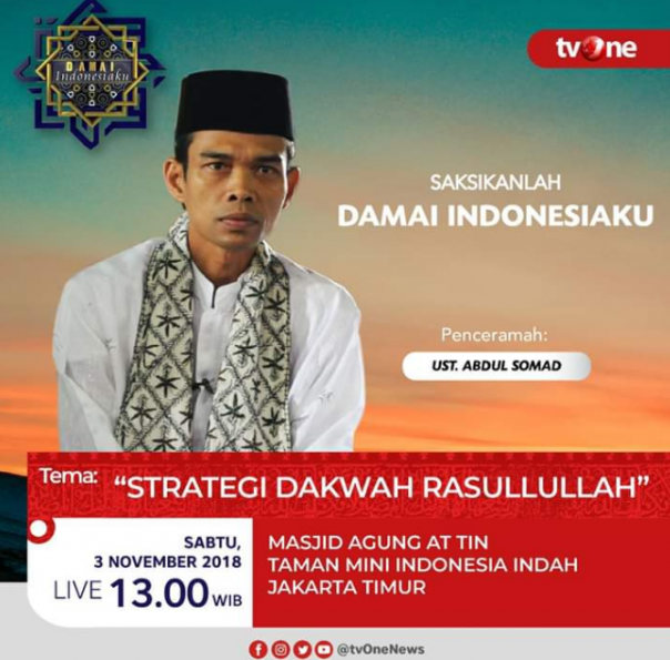 Saksikan Ustad Abdul Somad Ceramah Di Tv One Siang Ini Riau1 Com