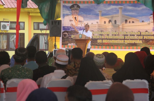 H Syamsuar saat pamit di Kecamatan Mempura/lin/elpi H Syamsuar saat pamit di Kecamatan Mempura/lin/elpi