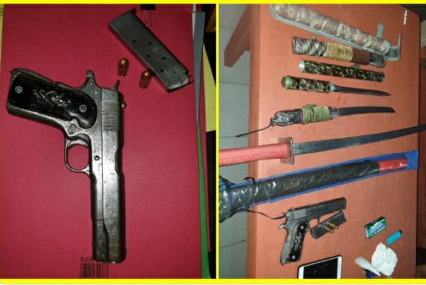 Senjata api yang ditemukan polisi/alfa Senjata api yang ditemukan polisi/alfa