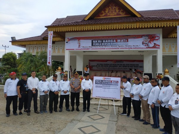 Apel Siaga di Taman Kota Pasir Pengeraian, Minggu (14/4/2019)./alfa
