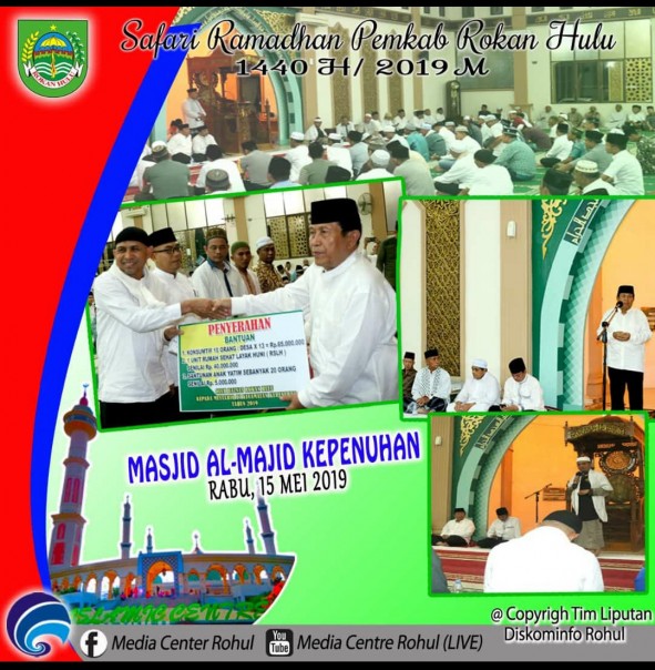Bupati Rohul H Sukiman menterahkan bantuan saat melaksanakan safari Ramadhan Pemkab Rohul/alfa Bupati Rohul H Sukiman menterahkan bantuan saat melaksanakan safari Ramadhan Pemkab Rohul/alfa