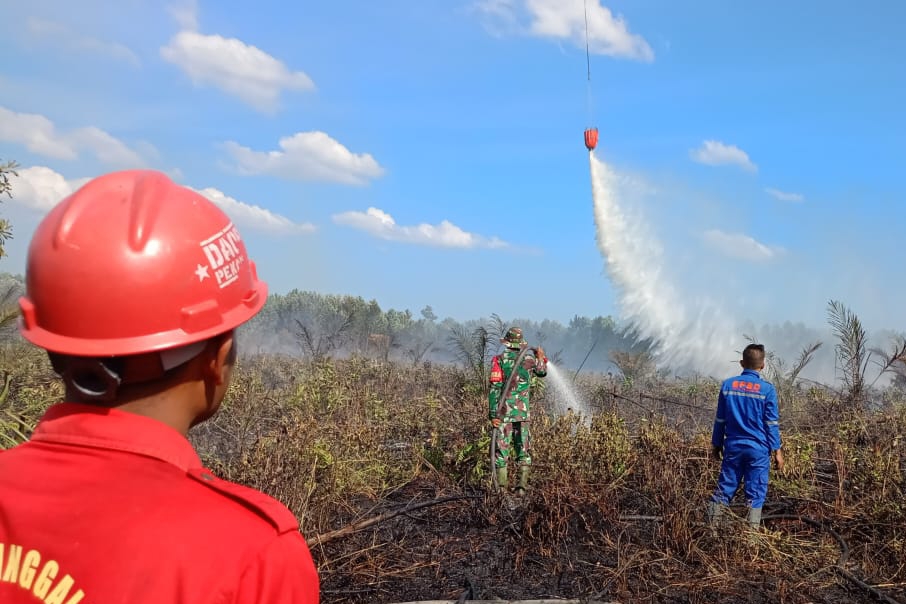 Pemadaman karhutla dengan helikopter water bombing/Net