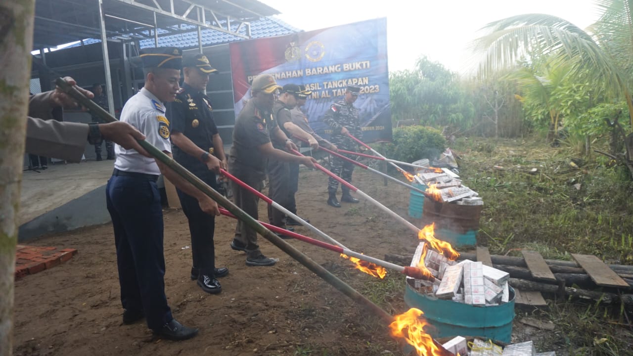 Rokok Ilegal, TNI AL Tembilahan