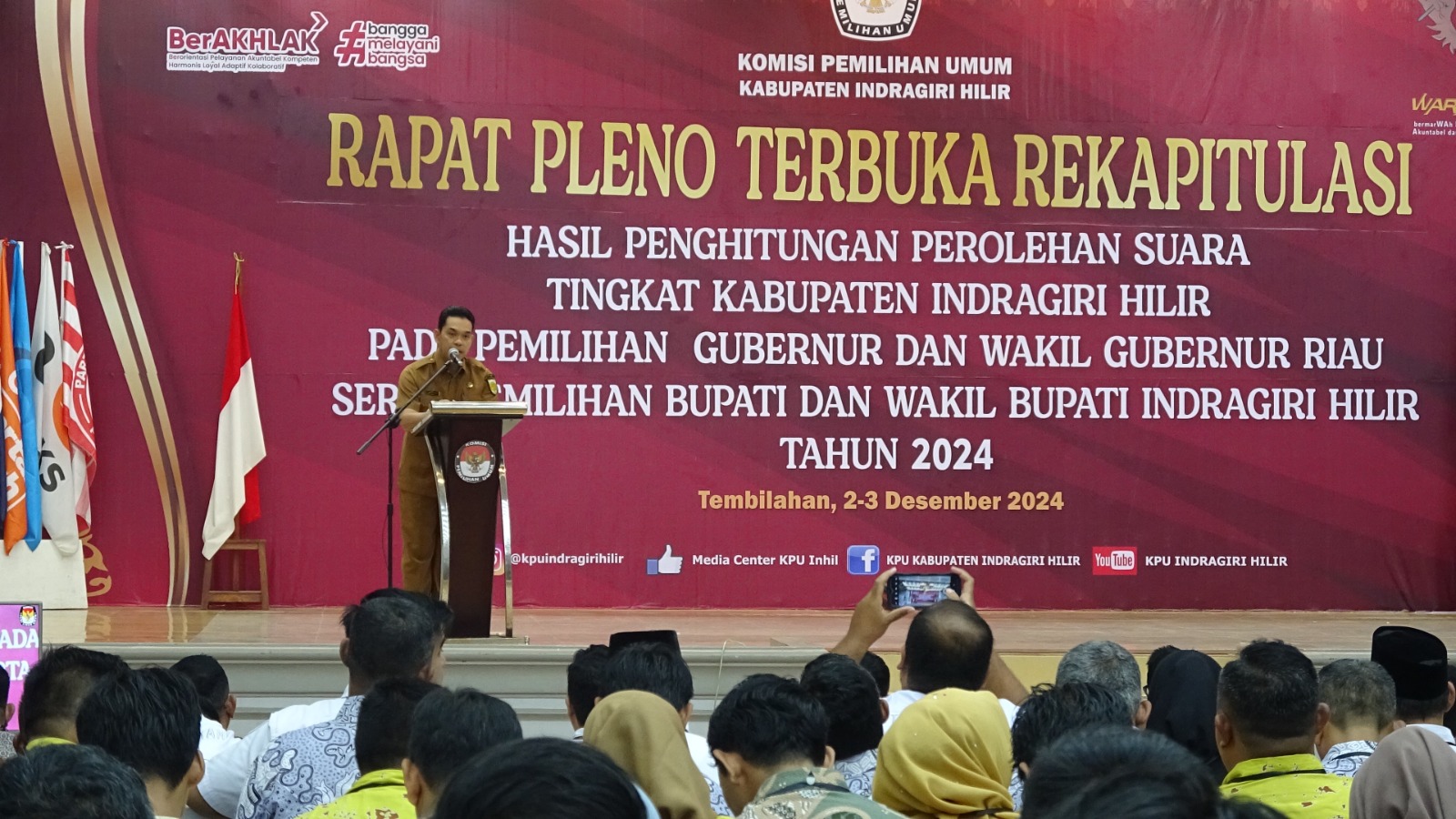 Rapat pleno terbuka rekapitulasi hasil penghitungan suara Pilkada di Inhil