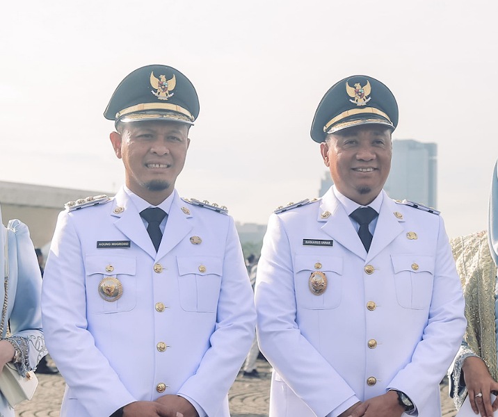 Agung Nugroho bersama Markarius Anwar akan dilantik sebagai Wali Kota dan Wakil Wali Kota Pekanbaru di Istana Negara, 20 Februari 2025. Foto: Surya/Riau1.