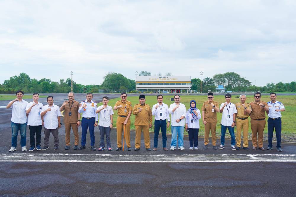 Peninjauan kondisi Bandara Pinang Kampai Dumai