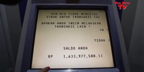 Ilustrasi saldo ATM Artis lebih Rp 1 miliar. 