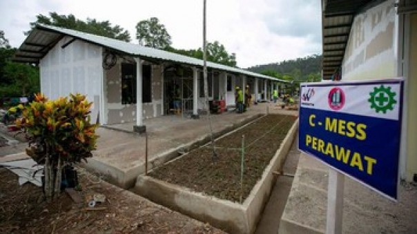 Ini penampakan renovasi RS Corona sudah 60 persen di Ex Camp Vietnam di Pulau Galang Batam. 