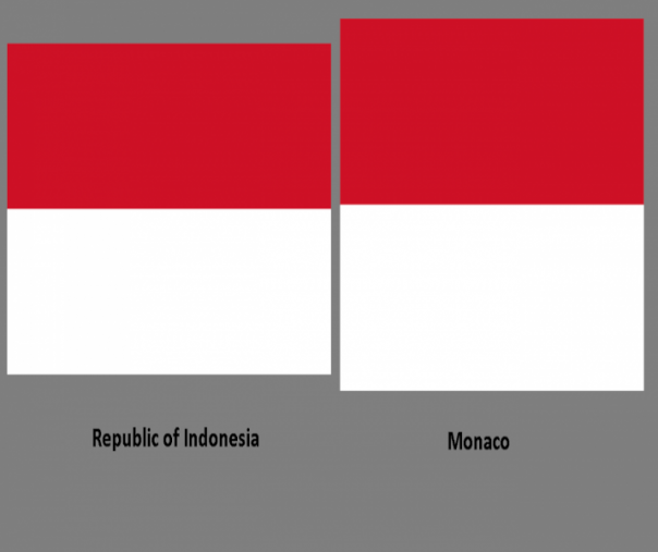 Bendera Indonesia dan Monaco (Foto: Istimewa/internet)