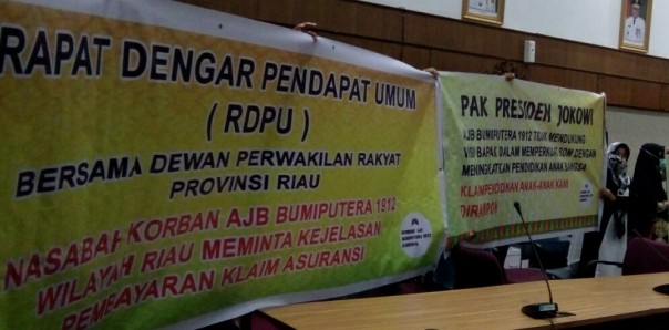 Nasabah AJB Bumiputera 1912 di Riau sampaikan tuntutan di DPRD