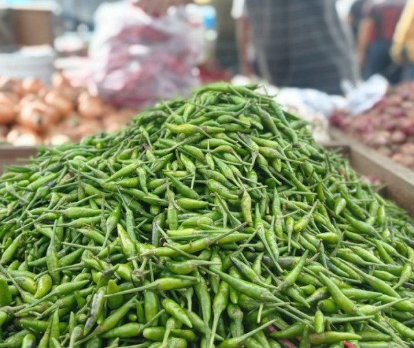 Dagangan cabai rawit di Pasar Pagi Arengka. Foto: Surya/Riau1.